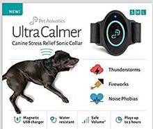 Pet Acoustics Ultra Calmer Canine Stress Relief sonic Collar (S, M, L)