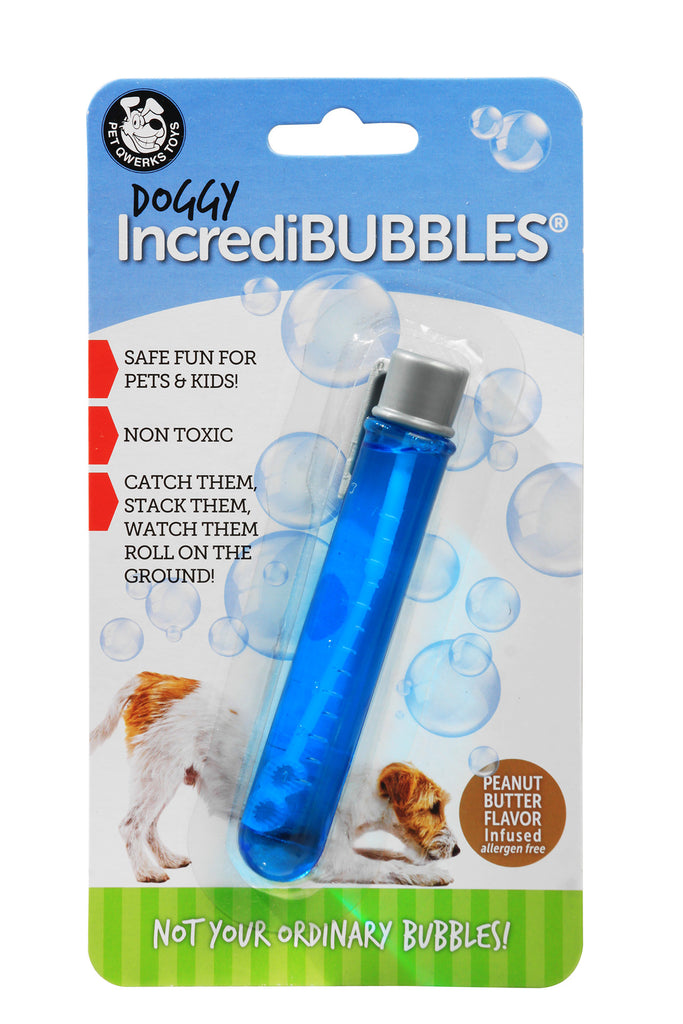 Pet Qwerks Incredibubbles Interactive Pet Toys - Long Lasting Edible Bubbles  for Dogs & Cats - Peanut Butter Flavor - 38 ML 